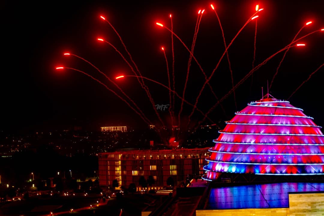 Kigali nightlife — crowd and lights